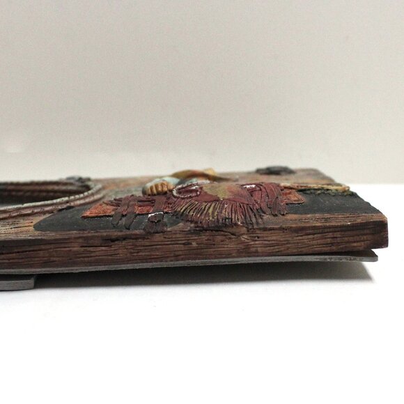 Oval Glass Standup Country Cowboy Riding Roping Theme Picture Frame - Picture 7 of 12